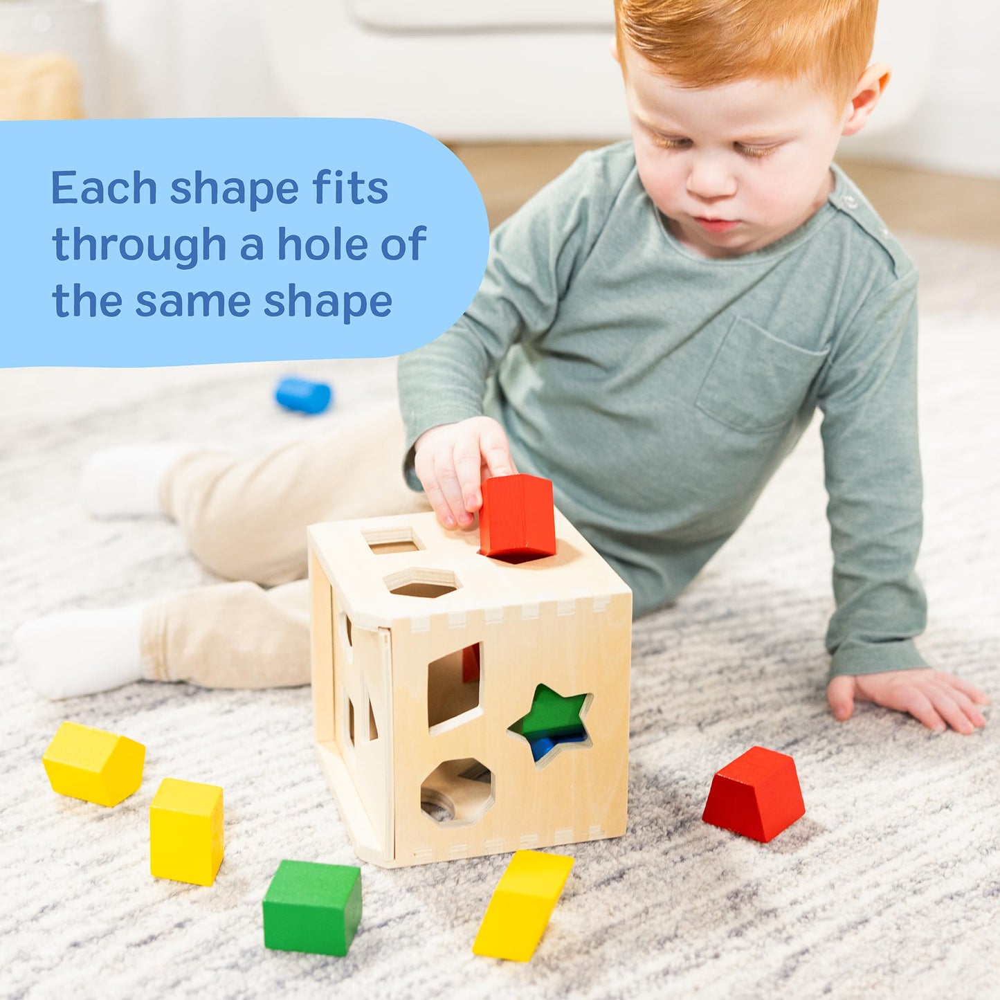 Melissa & Doug Shape Sorting Cube Classic Wooden Toy