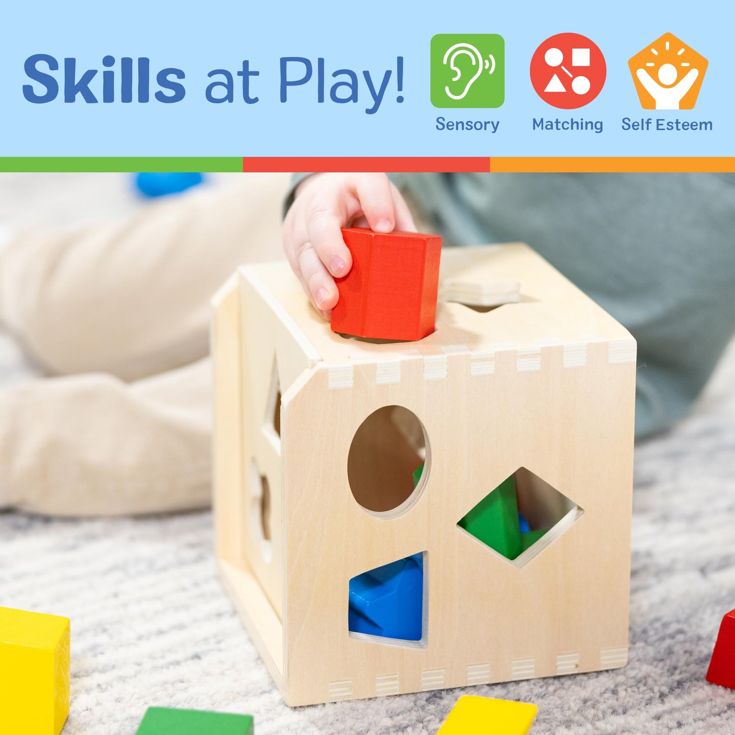 Melissa & Doug Shape Sorting Cube Classic Wooden Toy