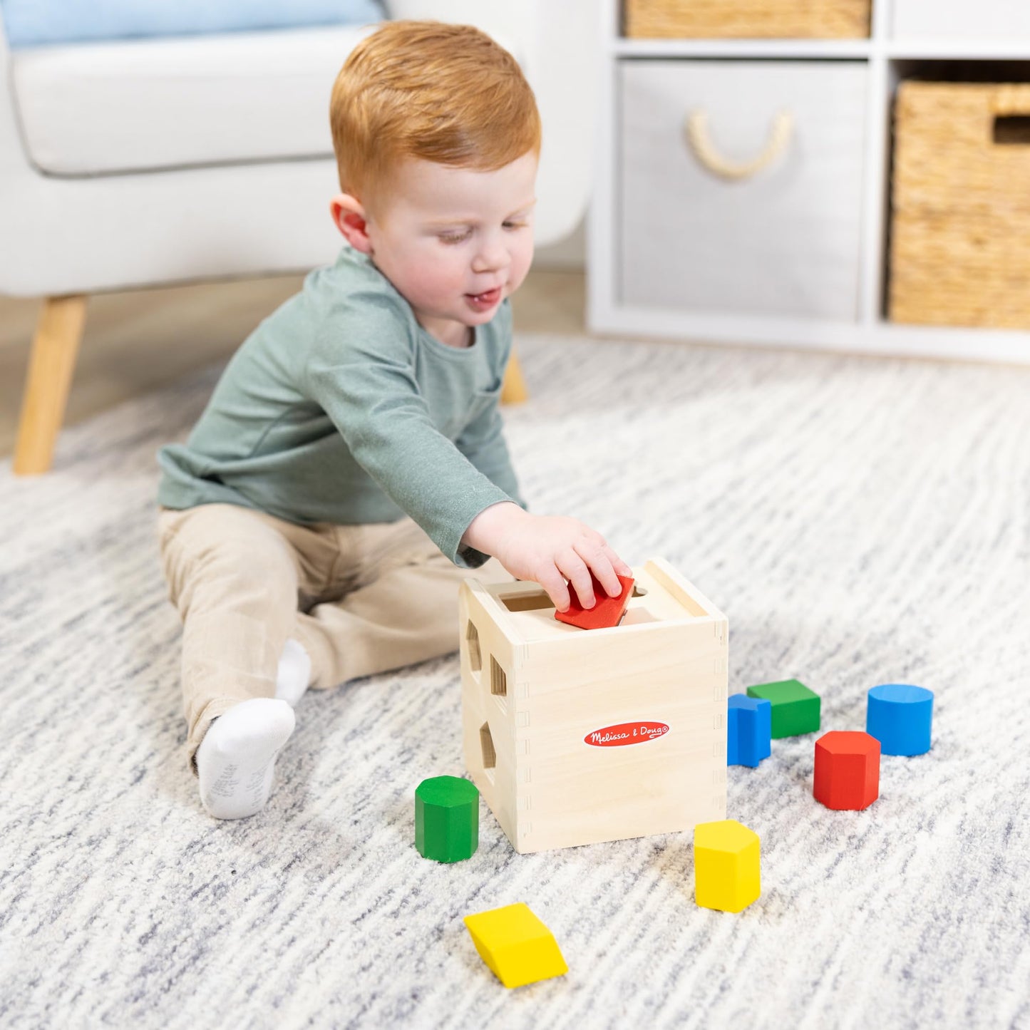 Melissa & Doug Shape Sorting Cube Classic Wooden Toy