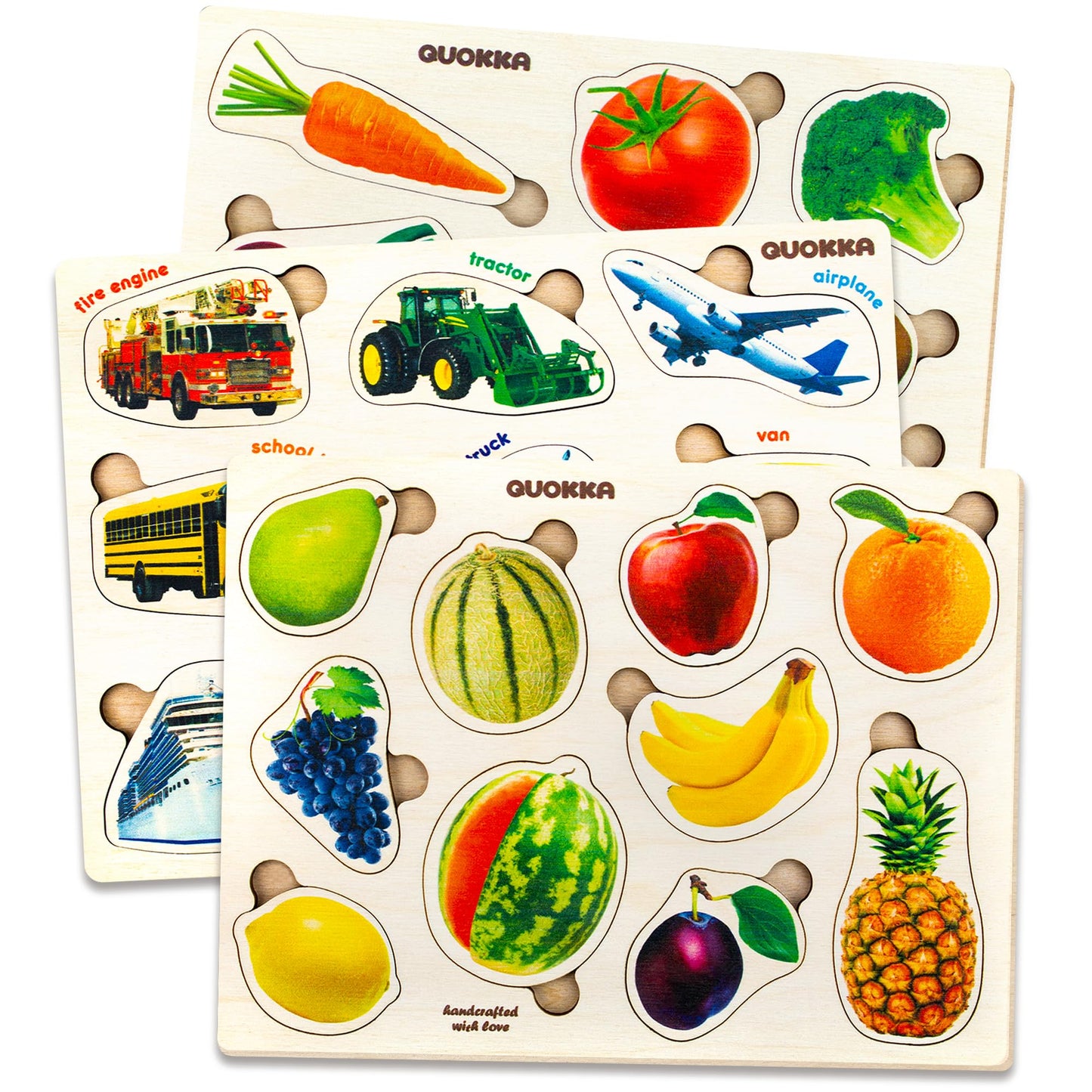 Wooden Puzzles for Toddlers 1-3 - Montessori Kid Puzzles Ages 2-4