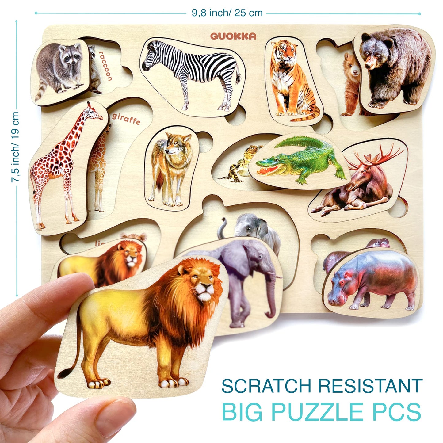 Wooden Puzzles for Toddlers 1-3 - Montessori Kid Puzzles Ages 2-4