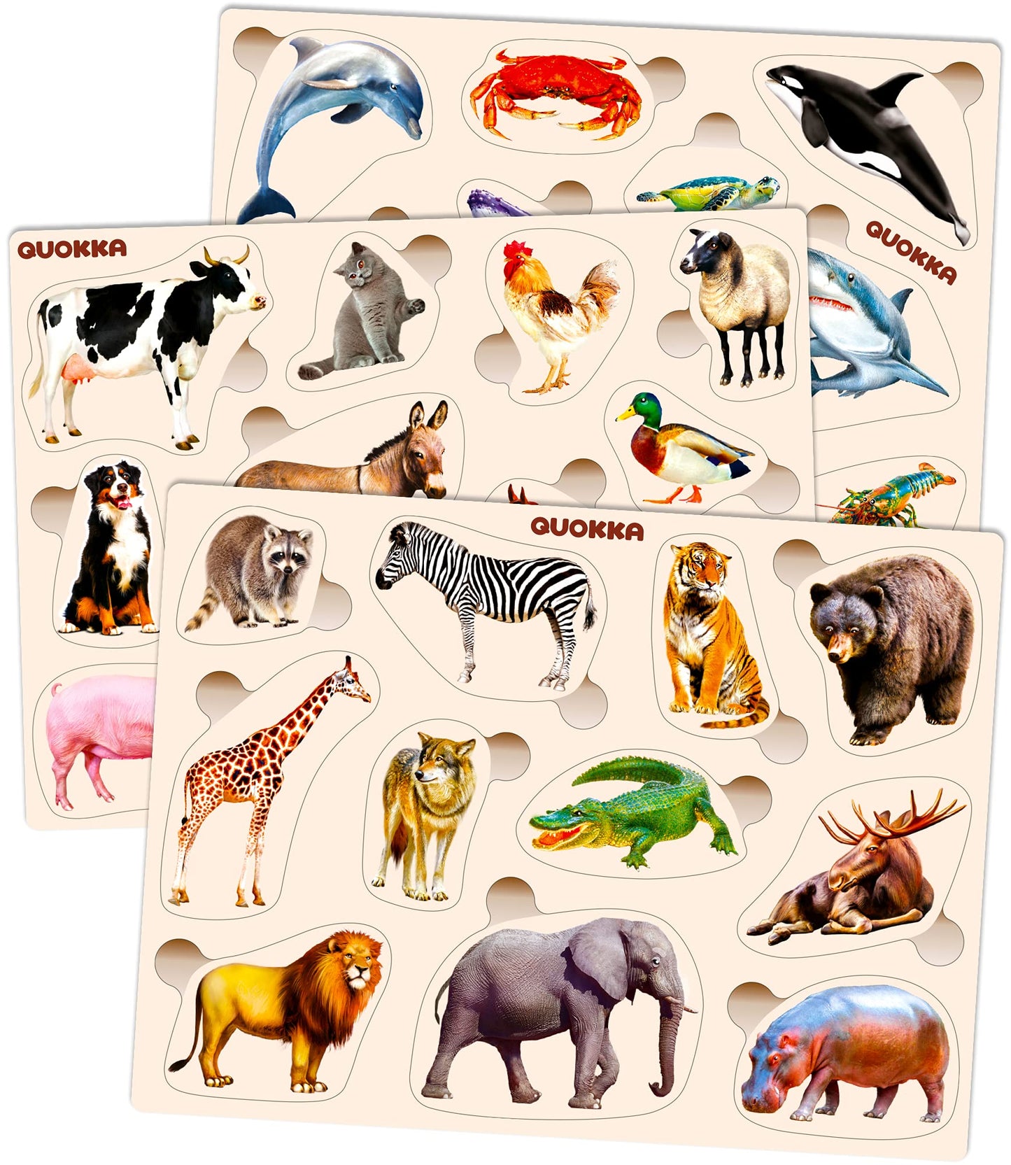 Wooden Puzzles for Toddlers 1-3 - Montessori Kid Puzzles Ages 2-4