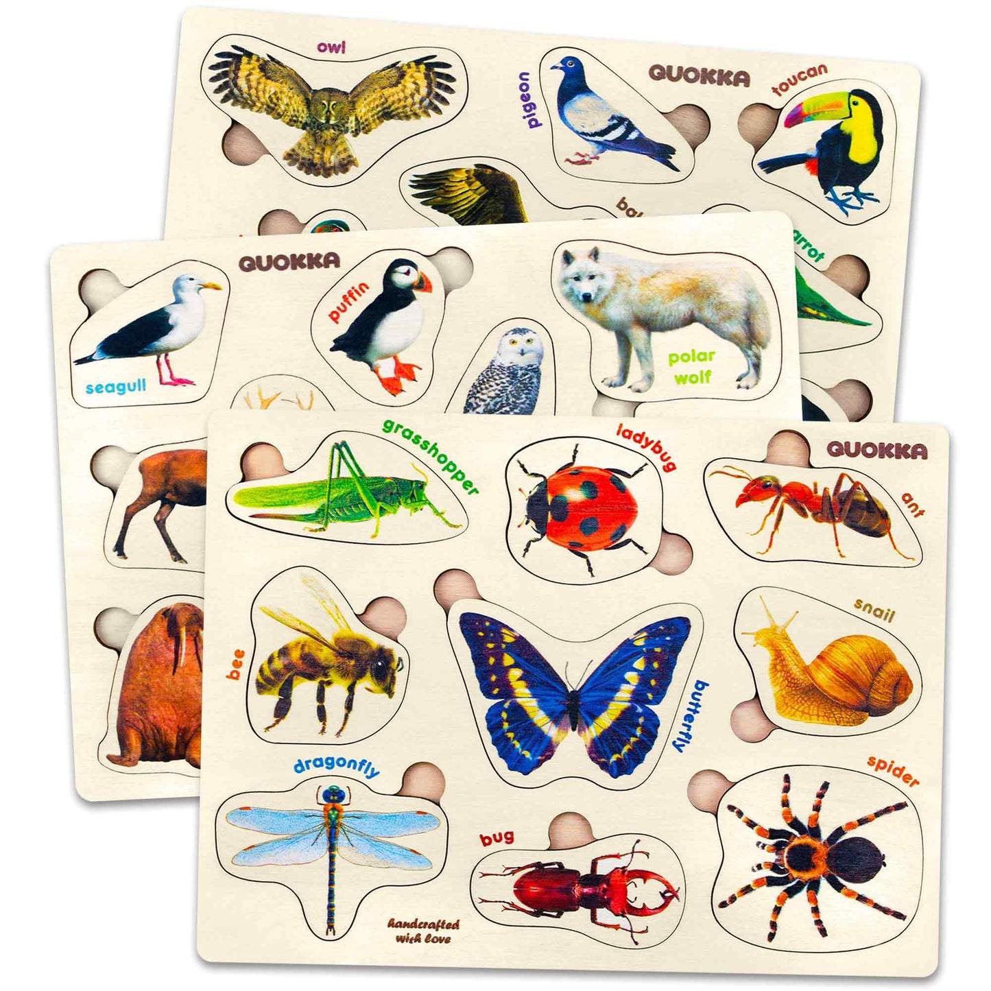 Wooden Puzzles for Toddlers 1-3 - Montessori Kid Puzzles Ages 2-4