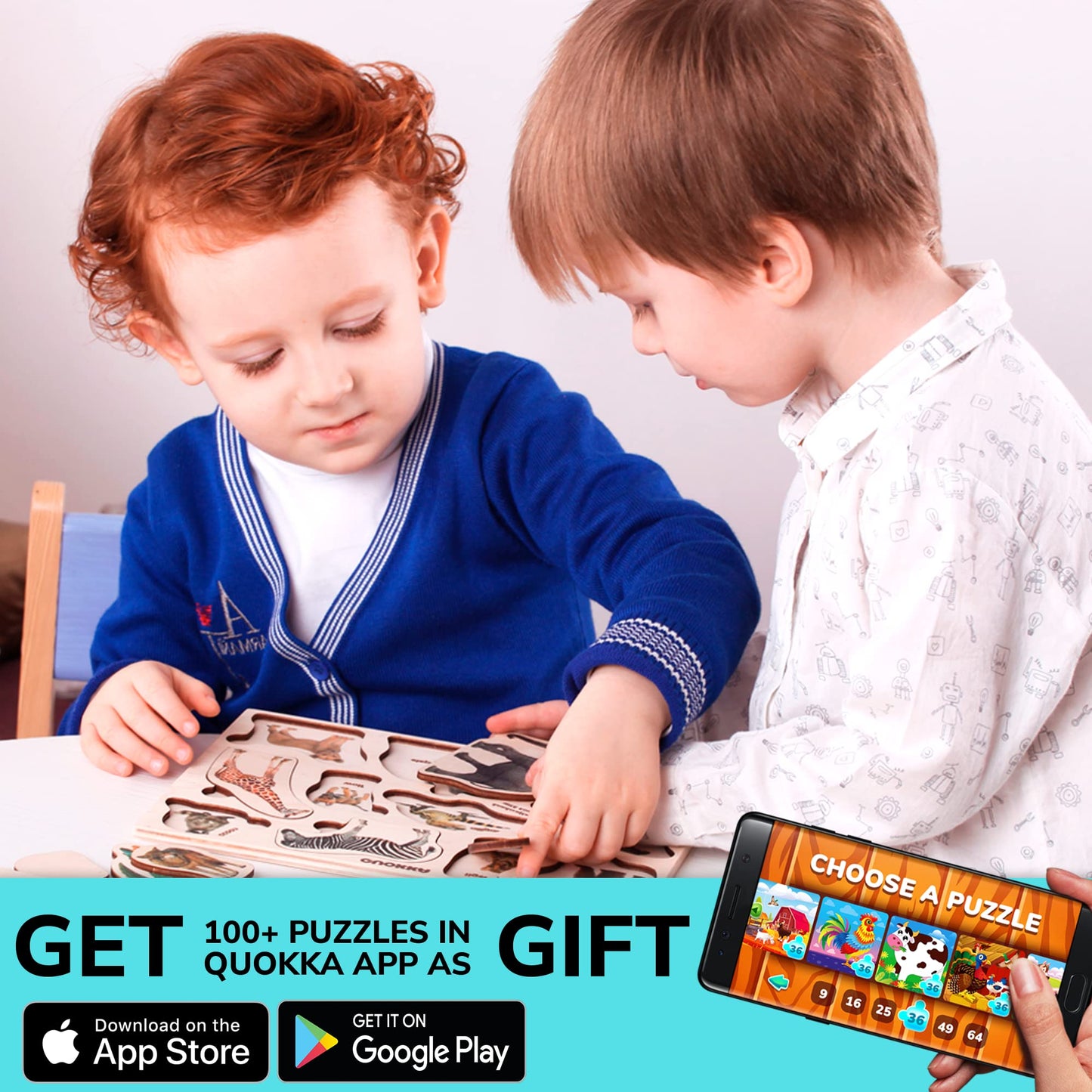 Wooden Puzzles for Toddlers 1-3 - Montessori Kid Puzzles Ages 2-4